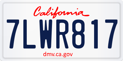 CA license plate 7LWR817