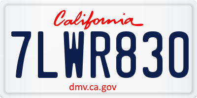 CA license plate 7LWR830