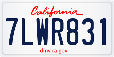CA license plate 7LWR831