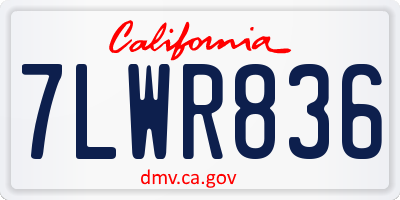 CA license plate 7LWR836