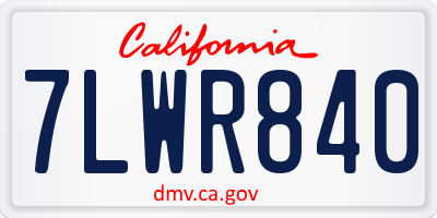 CA license plate 7LWR840