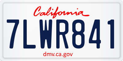CA license plate 7LWR841