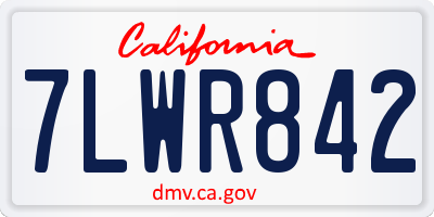 CA license plate 7LWR842