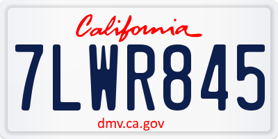CA license plate 7LWR845