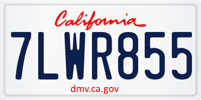CA license plate 7LWR855