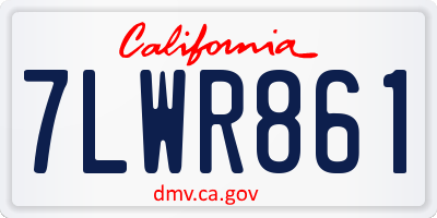 CA license plate 7LWR861