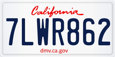 CA license plate 7LWR862