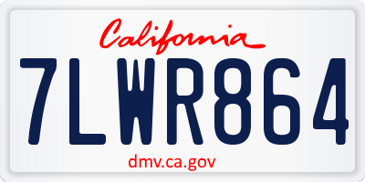 CA license plate 7LWR864