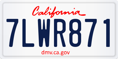 CA license plate 7LWR871