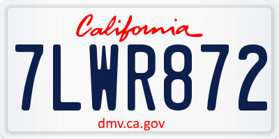 CA license plate 7LWR872