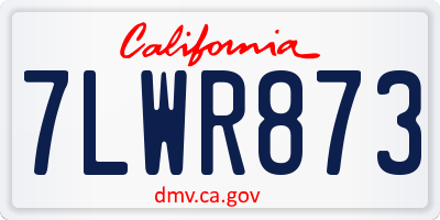 CA license plate 7LWR873