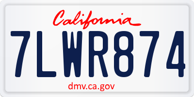 CA license plate 7LWR874