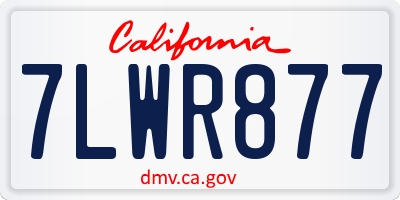 CA license plate 7LWR877
