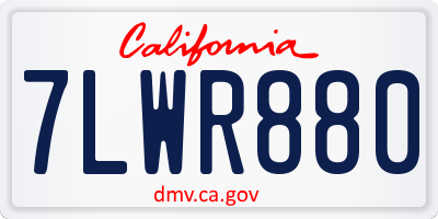 CA license plate 7LWR880