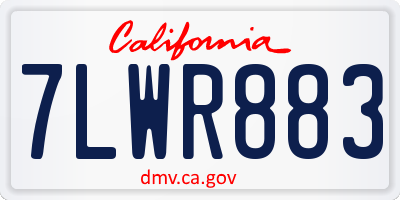 CA license plate 7LWR883