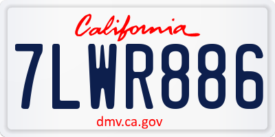 CA license plate 7LWR886