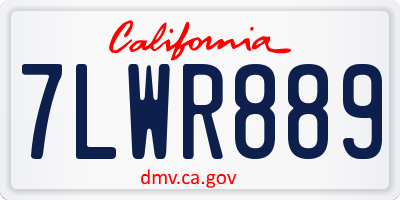 CA license plate 7LWR889