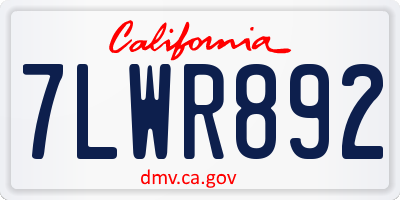 CA license plate 7LWR892