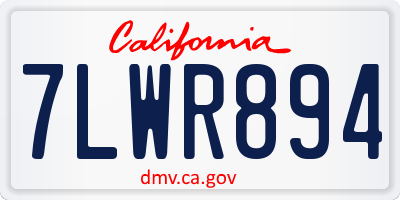 CA license plate 7LWR894