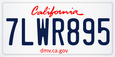 CA license plate 7LWR895