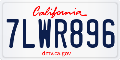 CA license plate 7LWR896