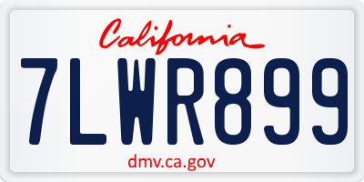 CA license plate 7LWR899