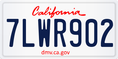 CA license plate 7LWR902