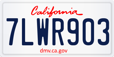 CA license plate 7LWR903