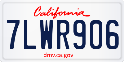 CA license plate 7LWR906