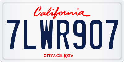 CA license plate 7LWR907