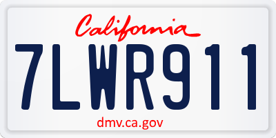 CA license plate 7LWR911