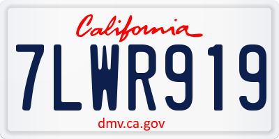 CA license plate 7LWR919