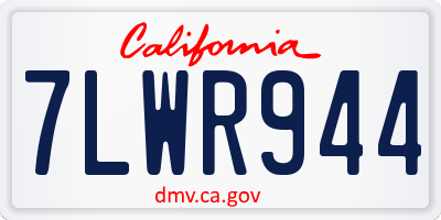 CA license plate 7LWR944