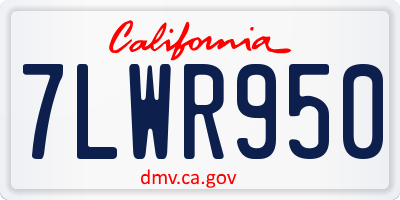 CA license plate 7LWR950