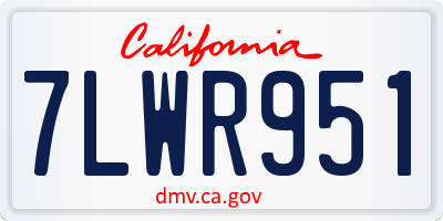 CA license plate 7LWR951
