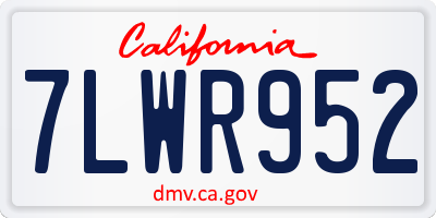 CA license plate 7LWR952