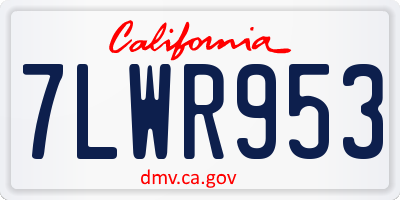CA license plate 7LWR953