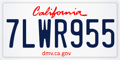CA license plate 7LWR955