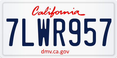 CA license plate 7LWR957