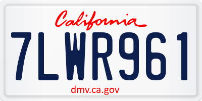 CA license plate 7LWR961