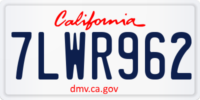 CA license plate 7LWR962