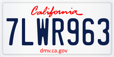CA license plate 7LWR963