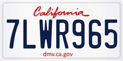 CA license plate 7LWR965