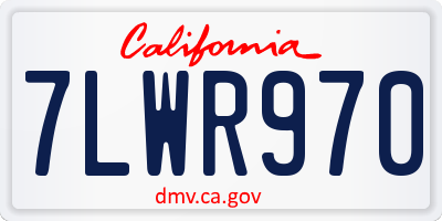 CA license plate 7LWR970