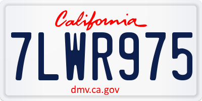 CA license plate 7LWR975