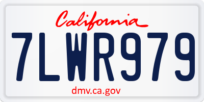 CA license plate 7LWR979
