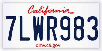 CA license plate 7LWR983