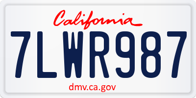 CA license plate 7LWR987