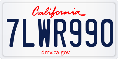 CA license plate 7LWR990