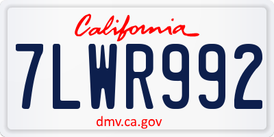 CA license plate 7LWR992